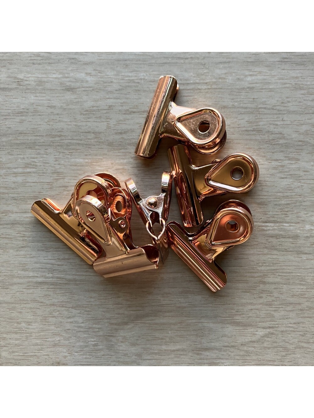 Rose Gold Copper Binder Clip Paper Clips Small Paper Clamps 9/8" 6 CT